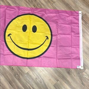 Smiley Face Pink Flag